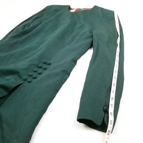 Vintage Forest Green 2-Piece Suit Dress Small 6 - Picture 16 of 16